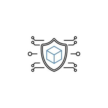 blockchain concept line icon. Simple element illustration. blockchain concept outline symbol design. vector