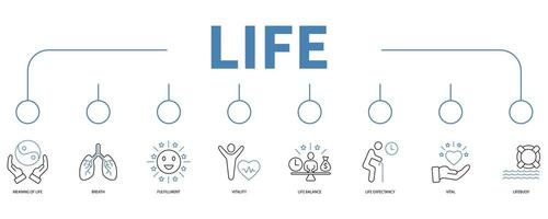 Life banner web icon vector illustration concept