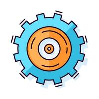 Gear Vector Isolated Flat Illustration. Perfect for different cards, textile, web sites, apps