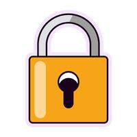 Lock Colourful Vector Flat Illustration. Perfect for different cards, textile, web sites, apps