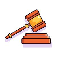 Judge Gavel Vivid Flat Image. Perfect for different cards, textile, web sites, apps vector