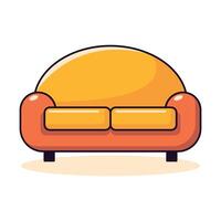 Couch Vivid Flat Image. Perfect for different cards, textile, web sites, apps vector