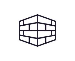 Single line icon of brick on isolated white background. High quality editable stroke for mobile apps, web design, websites, online shops etc. vector