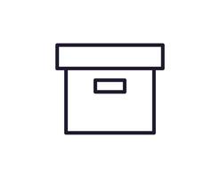 Box concept. Modern outline high quality illustration for banners, flyers and web sites. Editable stroke in trendy flat style. Line icon of box vector