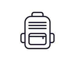 Backpack line icon on white background vector