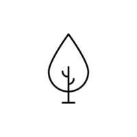 Conic Tree Simple Outline Sign. Perfect for web sites, books, stores, shops. Editable stroke in minimalistic outline style vector
