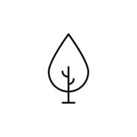 Conic Tree Simple Outline Sign. Perfect for web sites, books, stores, shops. Editable stroke in minimalistic outline style vector