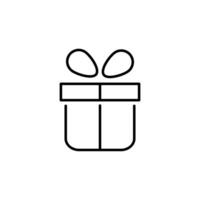 Giftbox Vector Sign for Shops and Stores. Suitable for books, stores, shops. Editable stroke in minimalistic outline style. Symbol for design