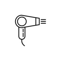 Hairdryer Vector Line Symbol. Suitable for books, stores, shops. Editable stroke in minimalistic outline style. Symbol for design