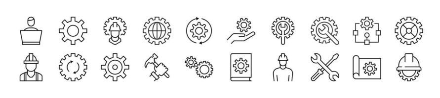 Pack of linear symbols of building. Editable stroke. Linear symbol for web sites, newspapers, articles book vector