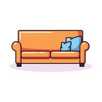Couch Colourful Vector Flat Illustration. Perfect for different cards, textile, web sites, apps