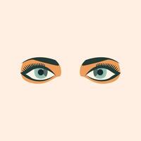 Green Eyes Vivid Flat Image. Perfect for different cards, textile, web sites, apps vector