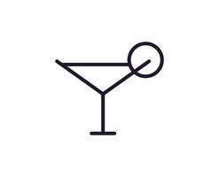 Single line icon of cocktail on isolated white background. High quality editable stroke for mobile apps, web design, websites, online shops etc. vector