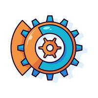 Gear Isolated Flat Illustration. Perfect for different cards, textile, web sites, apps vector