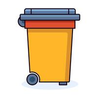 Trash Can Vector Flat Illustration. Perfect for different cards, textile, web sites, apps