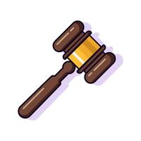 Judge Gavel Vibrant Flat Picture. Perfect for different cards, textile, web sites, apps vector