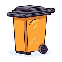 Trash Can Colourful Vector Flat Illustration. Perfect for different cards, textile, web sites, apps