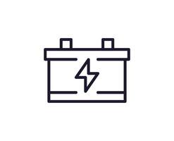 Single line icon of battery on isolated white background. High quality editable stroke for mobile apps, web design, websites, online shops etc. vector
