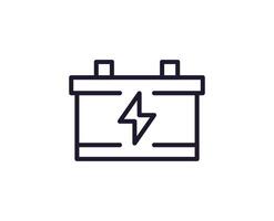 Single line icon of battery on isolated white background. High quality editable stroke for mobile apps, web design, websites, online shops etc. vector