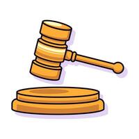 Judge Gavel Colourful Vector Flat Illustration. Perfect for different cards, textile, web sites, apps