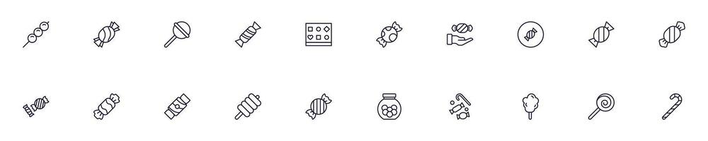 Cakes and pies thin line icons set. Simple linear illustrations that suitable for apps, infographics, books, online shops and stores vector