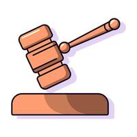 Judge Gavel Vector Flat Illustration. Perfect for different cards, textile, web sites, apps