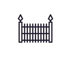 Fence concept. Modern outline high quality illustration for banners, flyers and web sites. Editable stroke in trendy flat style. Line icon of fence vector