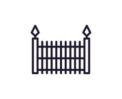 Fence concept. Modern outline high quality illustration for banners, flyers and web sites. Editable stroke in trendy flat style. Line icon of fence vector