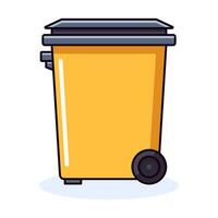 Trash Can Vibrant Flat Picture. Perfect for different cards, textile, web sites, apps vector