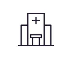 Health symbol. Vector sign for web sites, adverts, UI, internet shops and stores. Editable stroke. Vector line icon of hospital