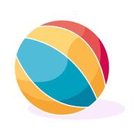 Beach Ball Vector Flat Illustration. Perfect for different cards, textile, web sites, apps