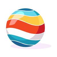 Beach Ball Vivid Flat Image. Perfect for different cards, textile, web sites, apps vector