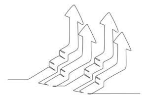 Continuous one line drawing charts, diagrams, schemes, graphs concept for business presentation. Doodle vector illustration.