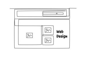 Continuous one line drawing  web design and mobile application concept. Doodle vector illustration.