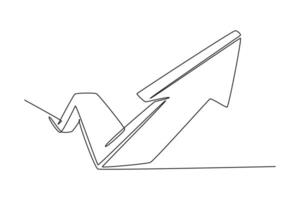 One continuous line drawing of arrow concept. Doodle vector illustration in simple linear style.