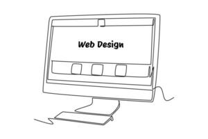 Continuous one line drawing  web design and mobile application concept. Doodle vector illustration.