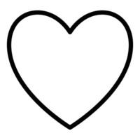 Heart continuous one line art drawing color shape Love sign outline Vector illustration