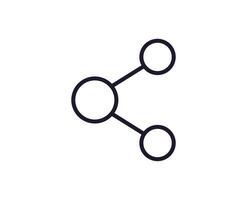 Simple sign and symbols for UI. Suitable for web sites, apps, internet stores. Editable stroke. Vector line icon of share