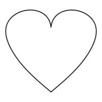 Heart continuous one line art drawing color shape Love sign outline Vector illustration