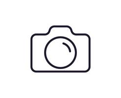 Camera concept. Single premium editable stroke pictogram perfect for logos, mobile apps, online shops and web sites. Vector symbol isolated on white background.