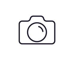 Camera concept. Single premium editable stroke pictogram perfect for logos, mobile apps, online shops and web sites. Vector symbol isolated on white background.