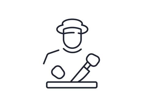 Chef Isolated Vector Simple Sign for Websites and Apps. Editable stroke for different purpose