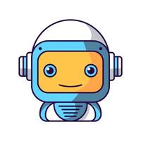 Nice Robot Assistance Vibrant Flat Picture. Perfect for different cards, textile, web sites, apps vector