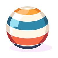 Beach Ball Vibrant Flat Picture. Perfect for different cards, textile, web sites, apps vector