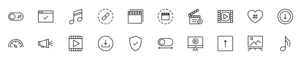 Essential signs for interface vector pictogram collection. Simple linear illustration that can be used as a design element for apps and websites