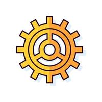 Gear Vibrant Isolated Flat Image. Perfect for different cards, textile, web sites, apps vector