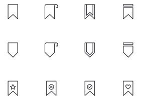 Bookmark concept. Bookmark line icon set. Collection of vector signs in trendy flat style for web sites, internet shops and stores, books and flyers. Premium quality icons isolated on white background