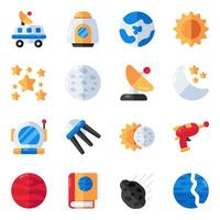 Set of Astrology Flat Icons vector