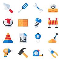 Set of Tools Flat Icons vector