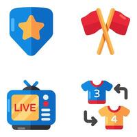 Set of Sports and Healthy Diet Flat Icons vector